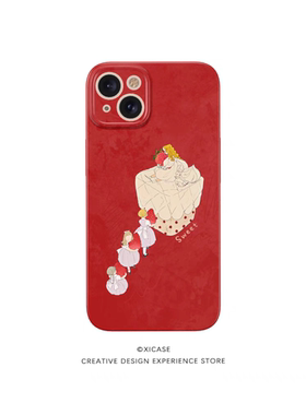 草莓女孩iPhone13苹果15promax华为mate60pro硬壳p50e小米14手机壳红色12适用oppo荣耀90全包壳nova11菲林s16