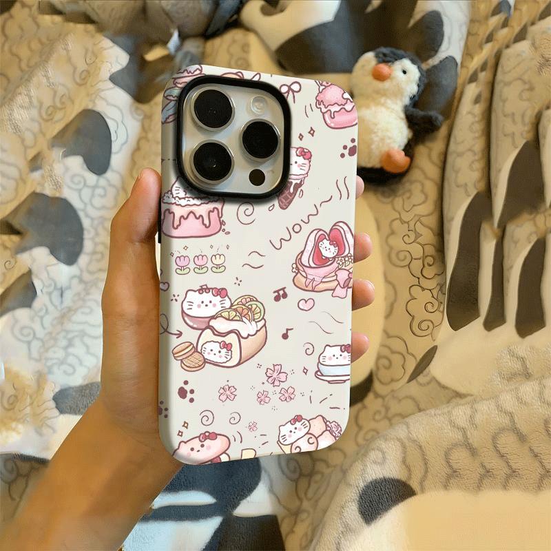 ins可爱kt甜品适用于苹果16promax手机壳iPhone15华为小米14plus荣耀13pro12菲林壳二合一x防摔11oppovivo11