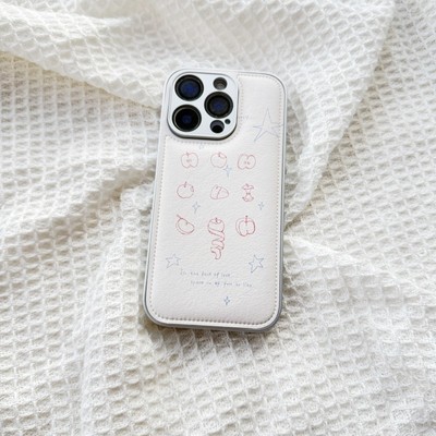 ins复古水果星星皮质适用于苹果小米iPhone17promax全包手机壳1613pro小米1415Pro华为mate60p70荣耀vivo防摔