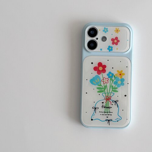 ins风复古小花大视窗亚克力全包精孔手机壳适用苹果iPhone17promax高级感保护套小众16plus15pro14防摔13pro