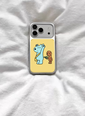 ins复古可爱举起手来电镀银磁吸适用苹果iPhone17promax手机壳1615pro小米1415Pro华为mate60p70三星S23防摔