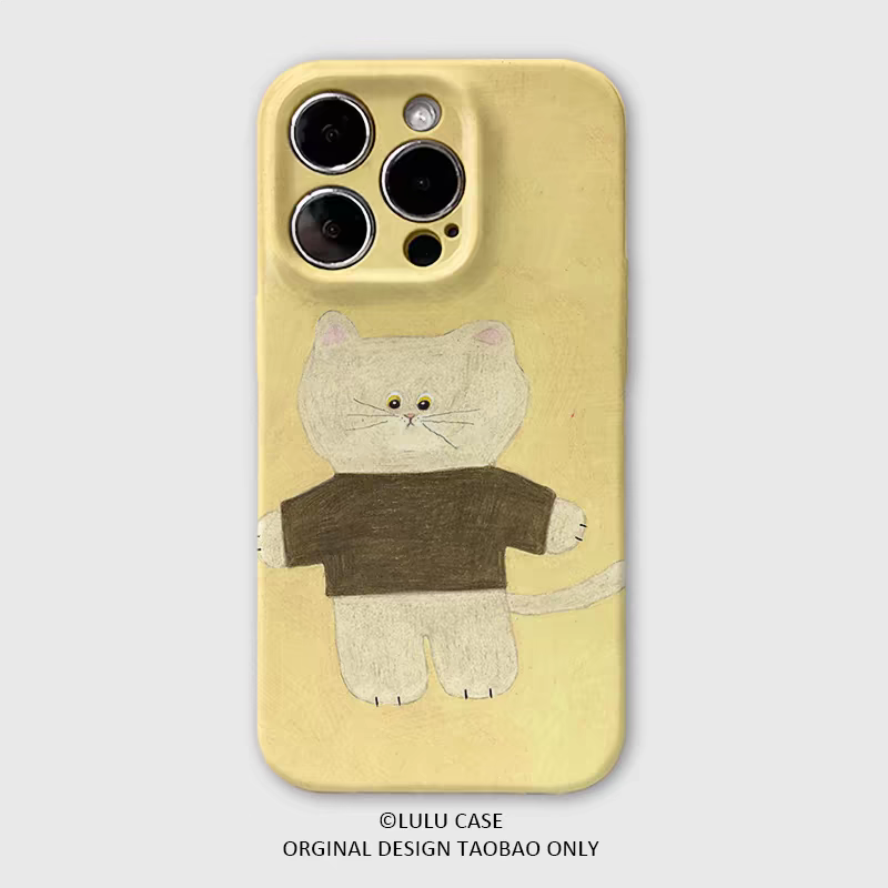 适用于iPhone16Promax一只抱抱猫15pro手机壳13pro小众12mini创意xr软壳11高级感15plus卡通苹果14promax