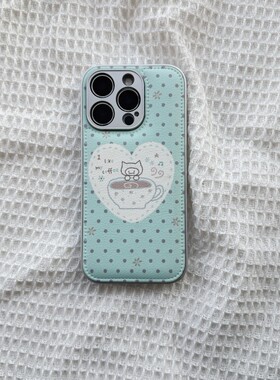 ins复古波点猫咪皮质适用于苹果小米iPhone17promax全包手机壳1613pro小米1415Pro华为mate60p70荣耀vivo防摔