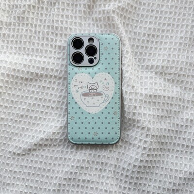 ins复古波点猫咪皮质适用于苹果小米iPhone17promax全包手机壳1613pro小米1415Pro华为mate60p70荣耀vivo防摔