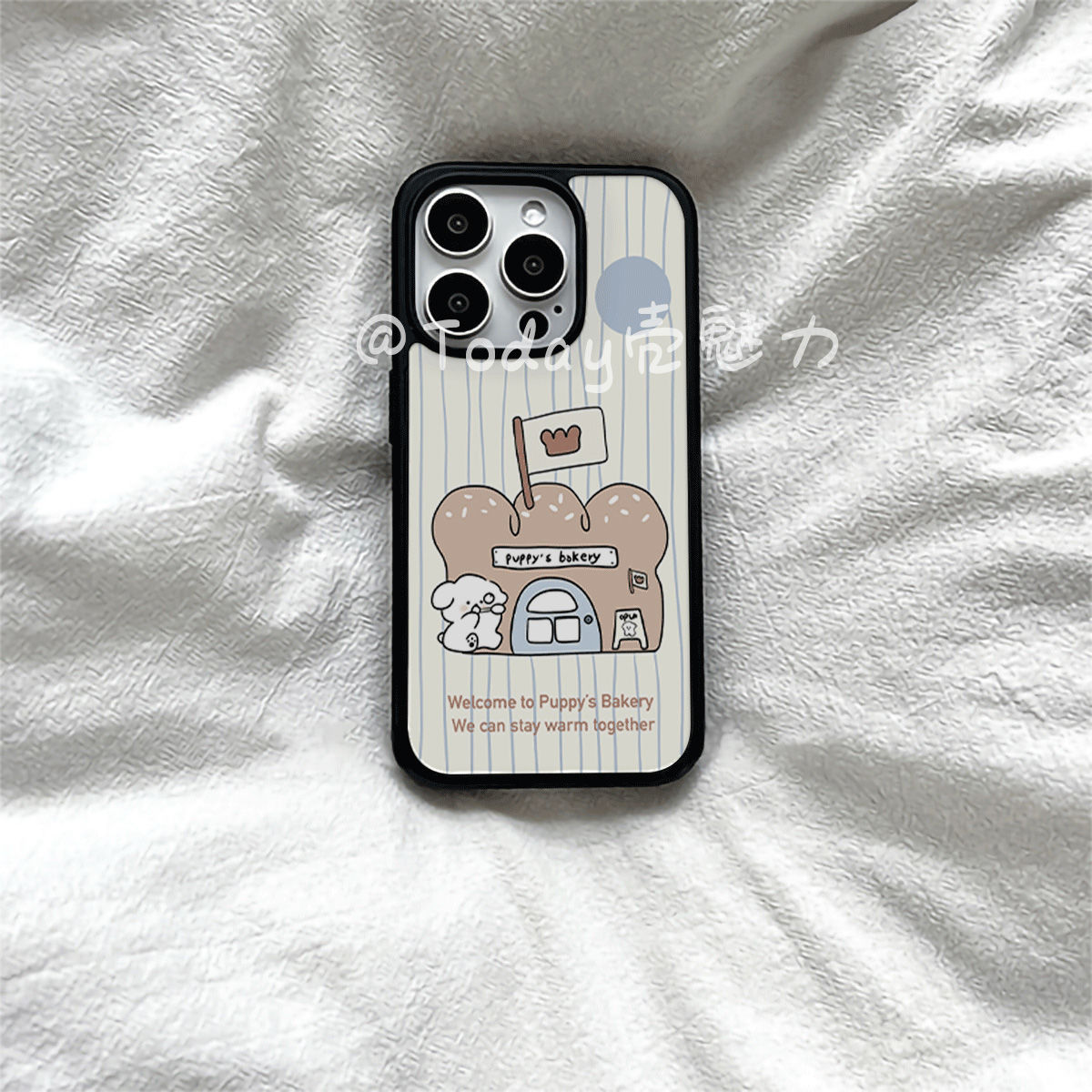 面包小屋小狗亚克力黑边磁吸适用苹果iPhone16promax手机壳1315pro小米14Pro华为保护套mate60p70三星S23防摔