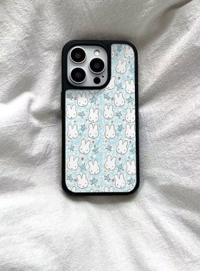 清新满屏米菲兔黑边软壳磁吸适用苹果小米iPhone17promax手机壳1613pro小米1415Pro华为mate60p70三星S23防摔
