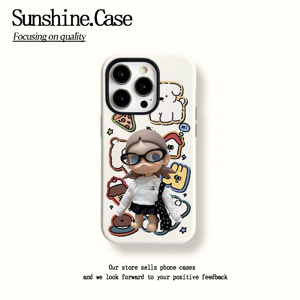 可爱嘎子姐插画适用于苹果小米17promax手机壳iPhone16华为14plus荣耀13pro12菲林壳二合一x防摔11oppovivo11