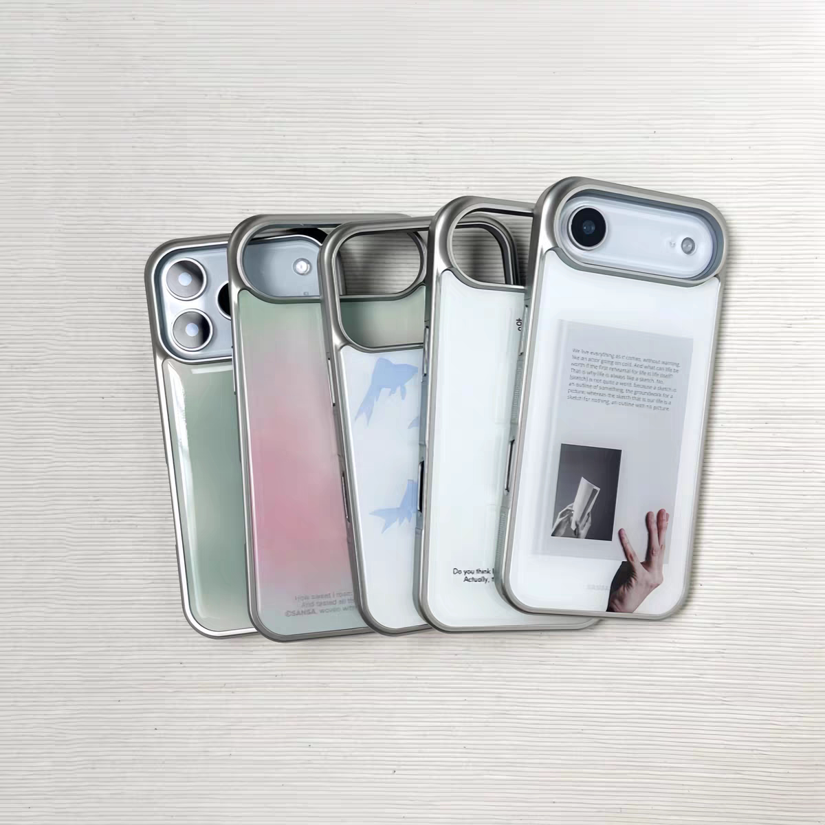 ins风金鱼渐变晕染银边玻璃手机壳适用苹果iPhone17pro