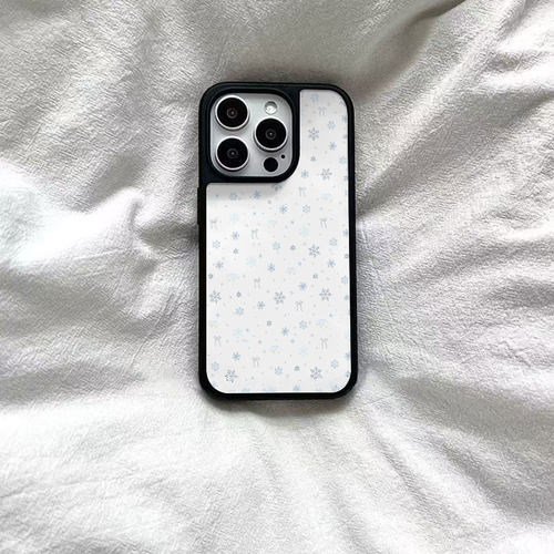 ins冬创意雪花黑边软壳磁吸适用苹果小米iPhone17promax手机壳1613pro小米1415Pro华为mate60p70三星S23防摔