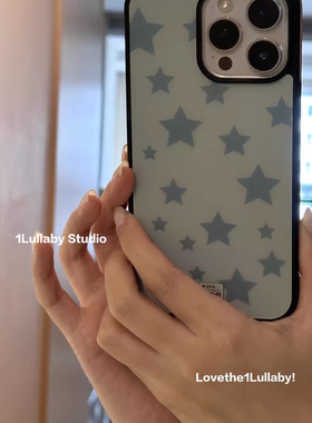 原创原宿风辣妹星星亚克力黑边适用苹果iPhone16promax手机壳15pro小米14Pro保护套华为mate防摔三星S23荣耀