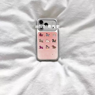 ins复古油画像素小马电镀银磁吸适用苹果iPhone17promax手机壳1615pro小米1415Pro华为mate60p70三星S23防摔