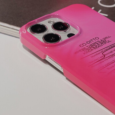 适用ins火龙果色iphone14菲林手机壳苹果14promax防摔13pro硬壳1112辣妹风plus高级感78亮面mini全包保护套X