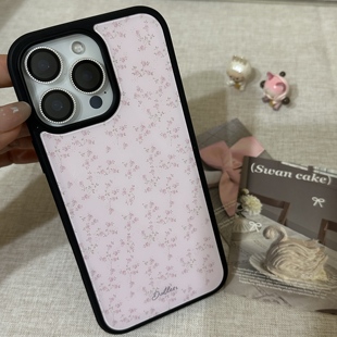 ins复古韩系碎花软边硬背黑边适用苹果iPhone17promax手机壳1612pro小米1415Pro华为mate60p70三星S23防摔