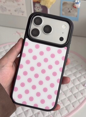 ins风个性波点磁吸黑边玻璃适用苹果iPhone17promax手机壳1615pro小米1415Pro华为mate60p70三星S23vivo荣耀