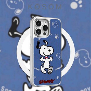 ins欢乐史路比磁吸电镀银边软壳适用于苹果13手机壳iPhone16promax亚克力1112小米1415pro华为mate60P70