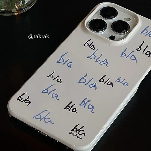 原创适用于文字blabla原创菲林壳iPhone14苹果手机壳13卡通12硬壳超薄定制11promax磨砂全包半包式涂鸦彩绘