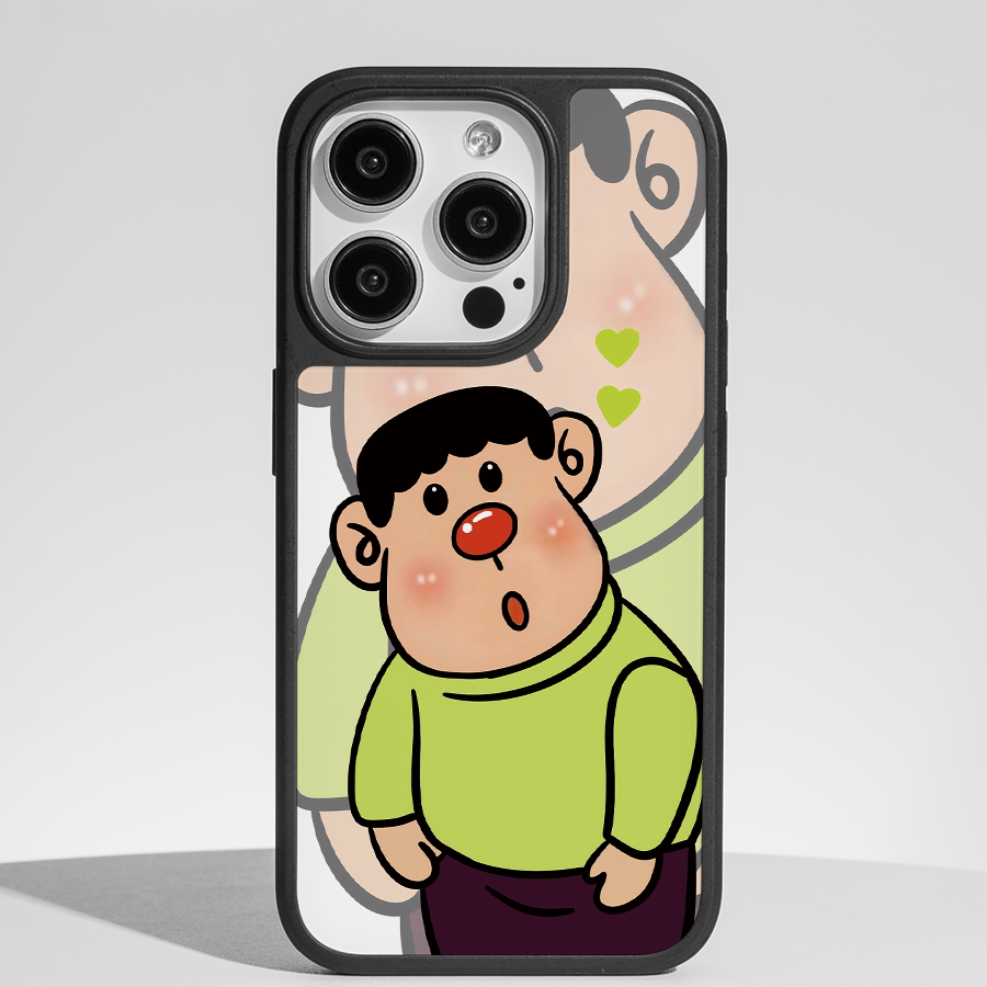 ins个性胖虎可爱亚克力黑边磁吸适用苹果iPhone16promax手机壳1312pro小米1415Pro华为mate60p70三星S23防摔