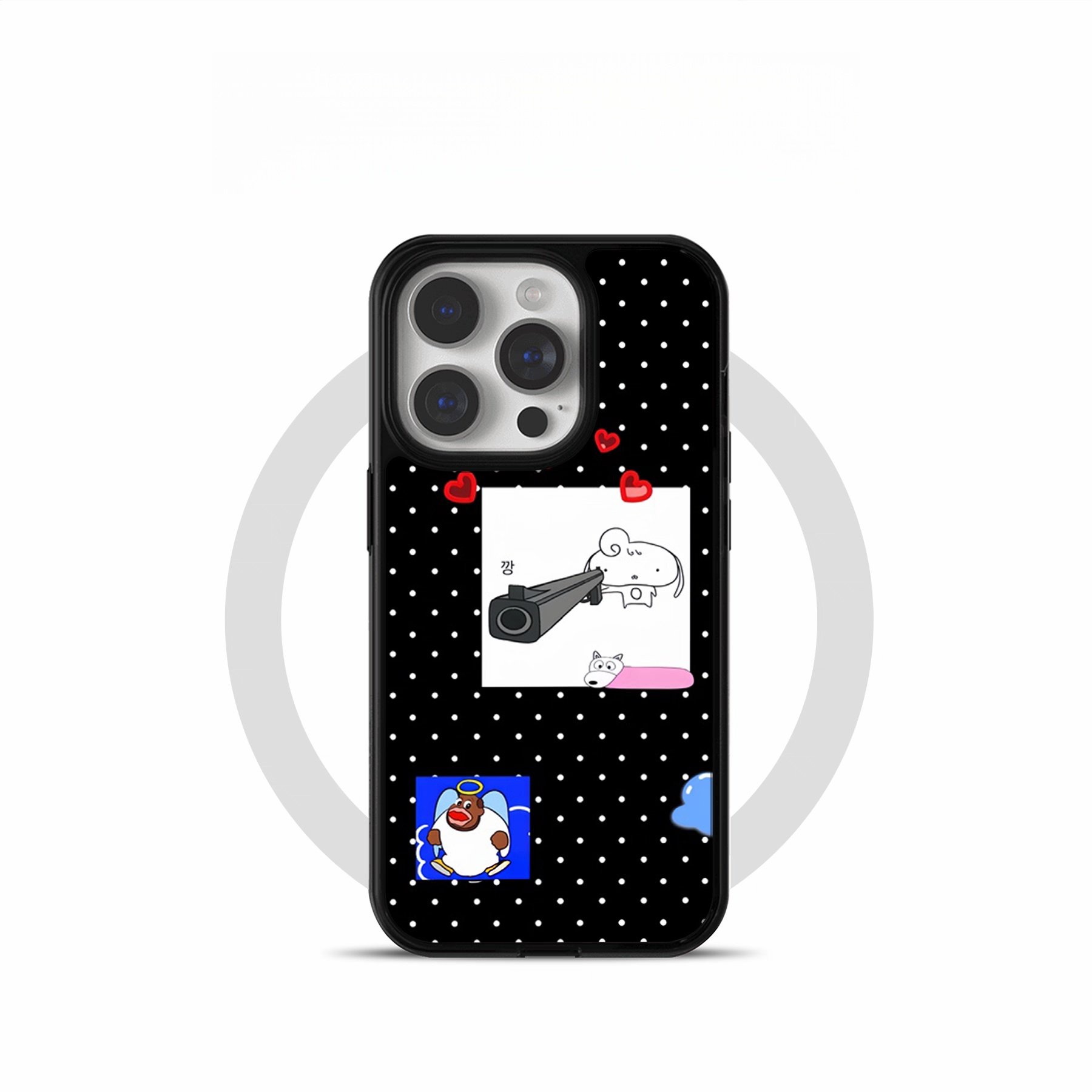 ins个性Y2K举起手黑边软壳磁吸适用苹果iPhone17promax手机壳1615pro小米1415Pro华为mate60p70三星S23防摔