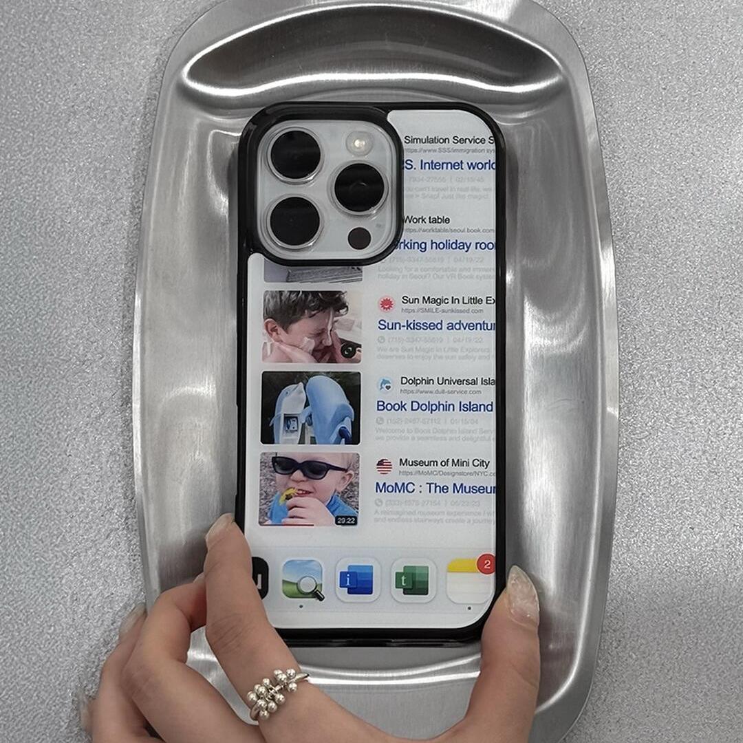 ins风个性简约创意亚克力黑边适用苹果iPhone16promax手机壳1312pro小米1415Pro华为mate60p70三星S23防摔