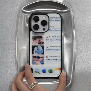简约创意亚克力黑边适用苹果iPhone16promax手机壳1312pro小米1415Pro华为mate60p70三星S23防摔 ins风个性