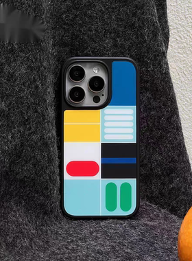 原创个性ins蓝色草莓适用iphone16Promax黑边手机壳15pro磁吸苹果小米141312三星11硅胶16plus防摔14pro华为
