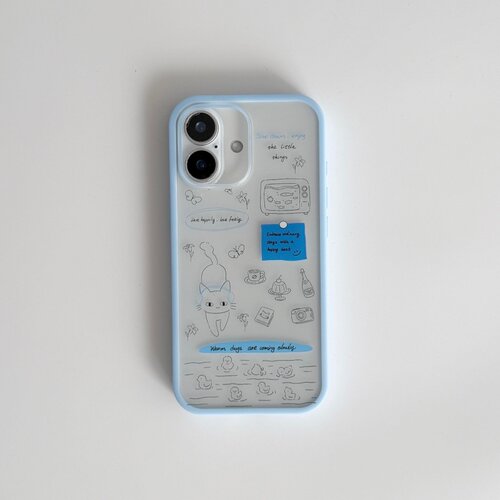 ins风可爱插画小猫肤感液态软边大孔手机壳适用苹果iPhone17promax高级感保护套小众16plus15pro14防摔13pro