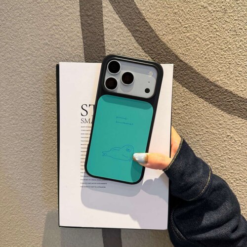 ins风复古海豹黑边玻璃磁吸适用苹果iPhone18promax手机壳1716pro小米1514Pro华为mate80p90荣耀vivooppo防摔