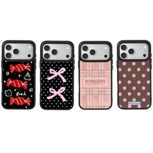 ins风个性 复古波点黑边软壳磁吸适用苹果iPhone17promax手机壳1615pro小米1415Pro华为mate60p70三星S23防摔