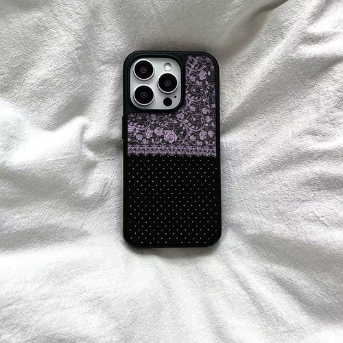 ins风波点蕾丝黑边软壳磁吸适用苹果小米iPhone17promax手机壳1613pro小米1415Pro华为mate80p90三星S25防摔