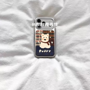 ins风冬季 可爱西高地电镀银磁吸适用苹果iPhone17promax手机壳1615pro小米1415Pro华为mate60p70三星S23防摔