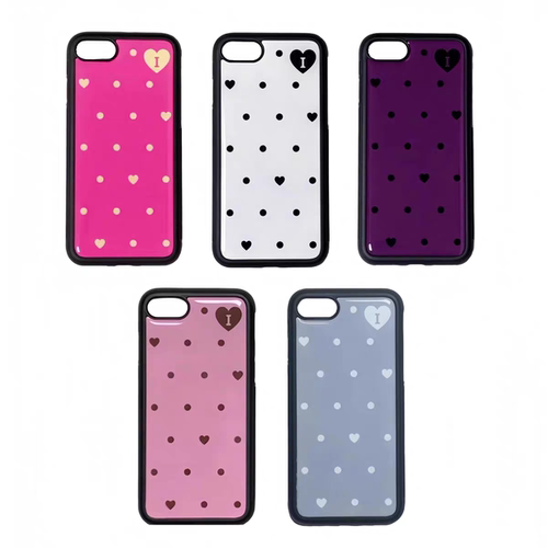 ins风Y2K爱心波点亚克力黑边原创适用苹果iPhone16promax手机壳1312pro小米1415Pro华为mate60p70三星S23防摔