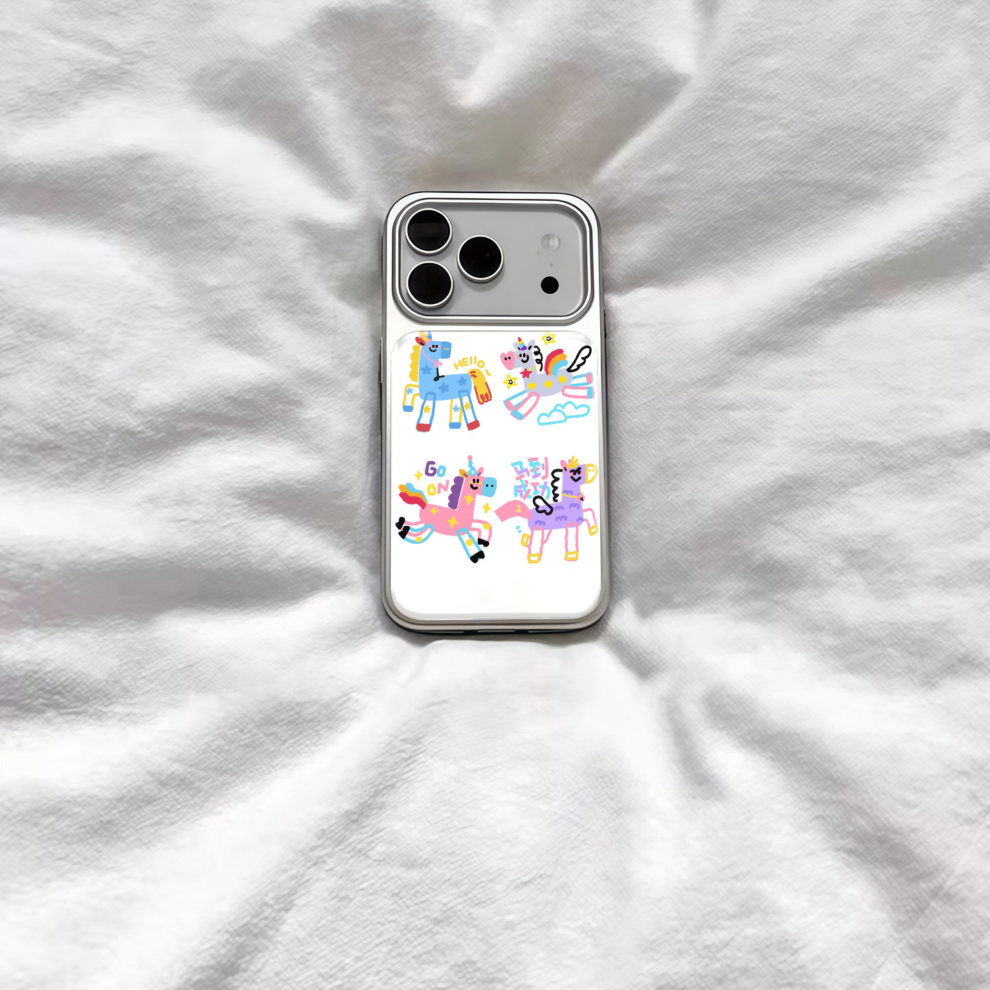 ins可爱马到成功小马电镀银磁吸适用苹果iPhone17promax手机壳1615pro小米1415Pro华为mate60p70三星S23防摔