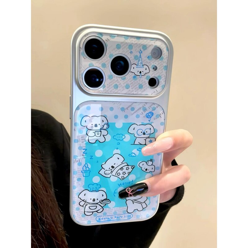 ins可爱小考拉大视窗亚克力全包精孔手机壳适用苹果iPhone17promax高级感保护套小众16plus15pro14防摔13pro