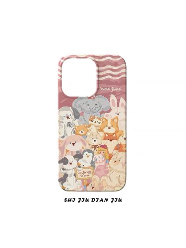 原创动物家族iPhone14promax手机壳适用13pro新款12菲林mini硬壳11可爱14plus卡通xsmax女xr高级感78保护套xs