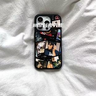 ins风jay专辑封面亚克力黑边磁吸适用苹果iPhone16promax手机壳1312pro小米1415Pro华为mate60p70三星S23防摔