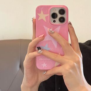 适用原创个性 彩色涂鸦星星适用软壳苹果手机壳iPhone14promax12mini硬壳11全包13小众8保护套磨砂7半包高级感