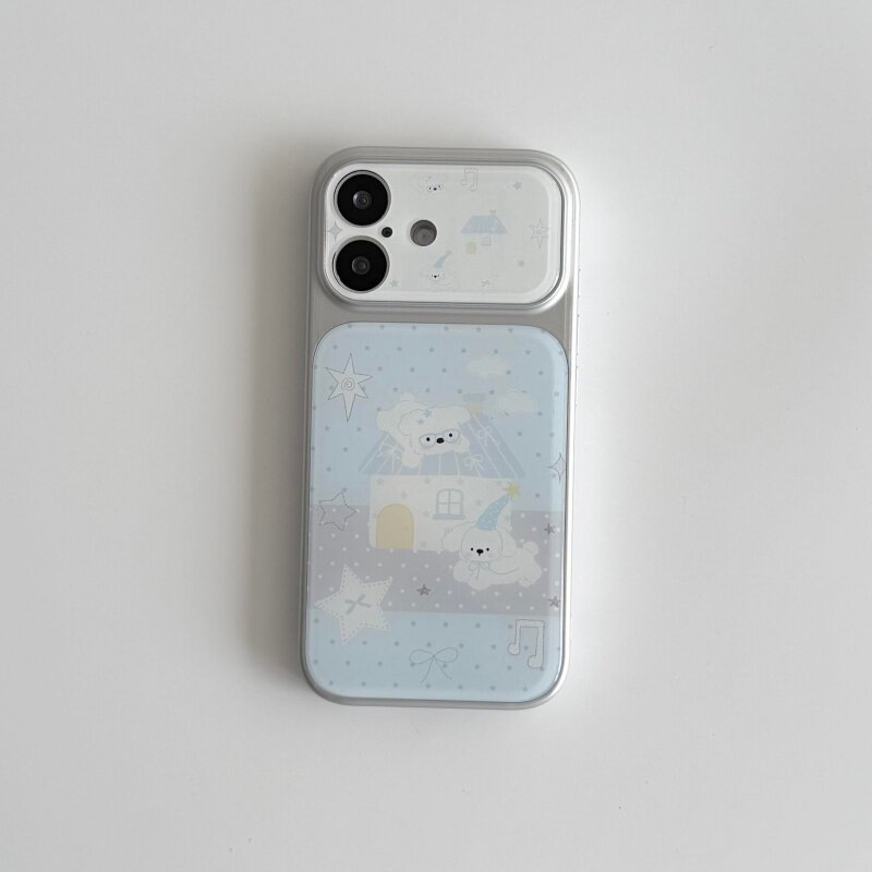 ins古早欢乐小狗大视窗玻璃全包精孔手机壳适用苹果iPhone17promax高级感保护套小众16plus15pro14防摔13pro
