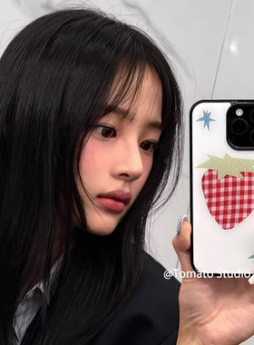 欧尼minji金玟池同款亚克力黑边适用苹果iPhone16promax手机壳1312pro小米1415Pro华为mate60p70三星S23防摔