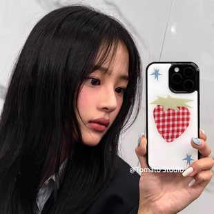 欧尼minji金玟池同款 亚克力黑边适用苹果iPhone16promax手机壳1312pro小米1415Pro华为mate60p70三星S23防摔