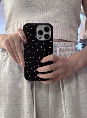 适于用苹果15promax手机壳iphone13菲林11黑色小雏菊12pro个性高级1312mini创意xsmax新款plus保护套13promax