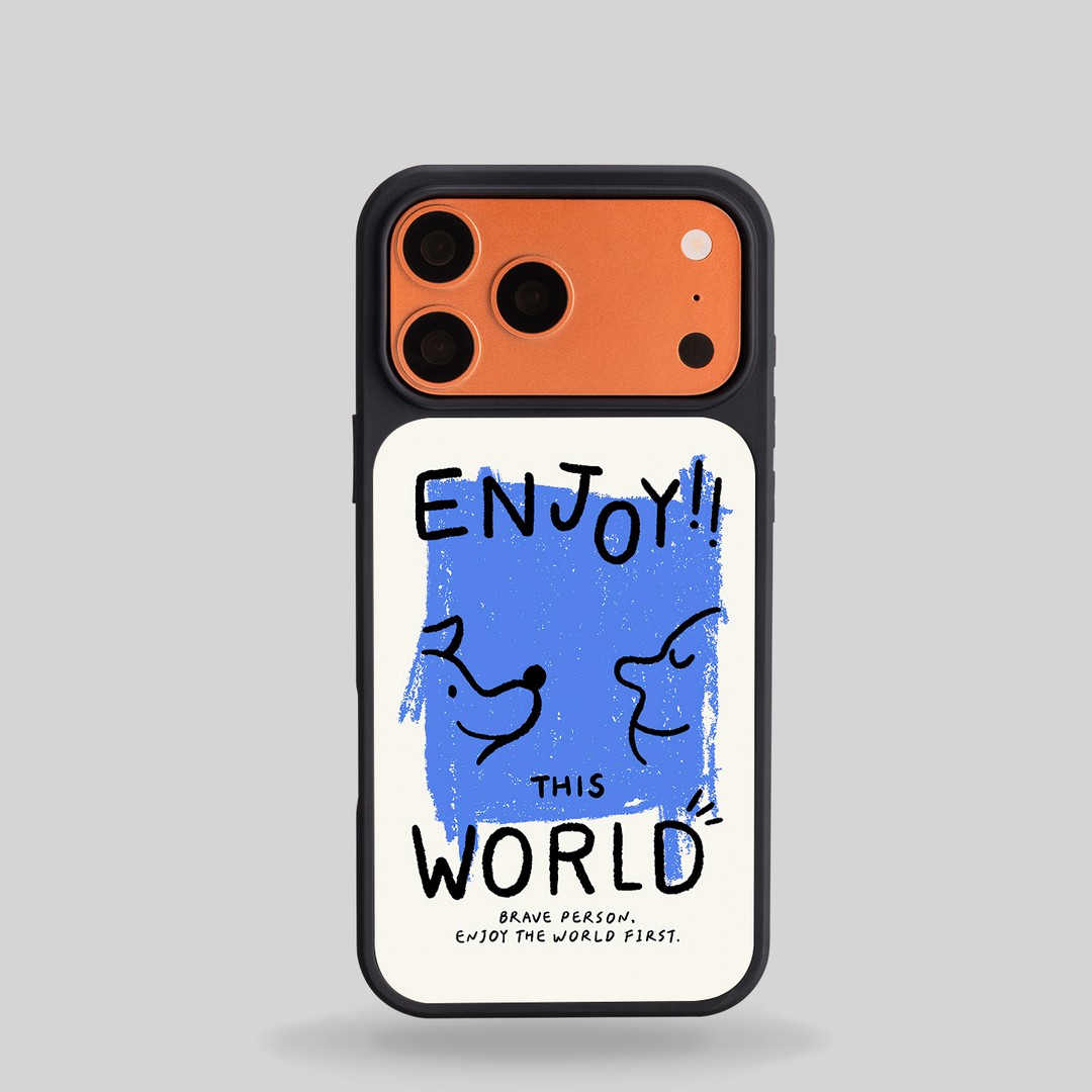 ins风享受世界黑边软壳磁吸适用苹果小米iPhone17promax手机壳1613pro小米1415Pro华为mate60p70三星S23防摔