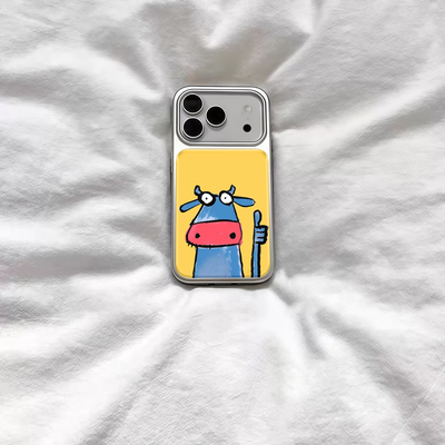 ins风复古真的棒小牛电镀银磁吸适用苹果iPhone17promax手机壳1615pro小米1415Pro华为mate60p70三星S23防摔