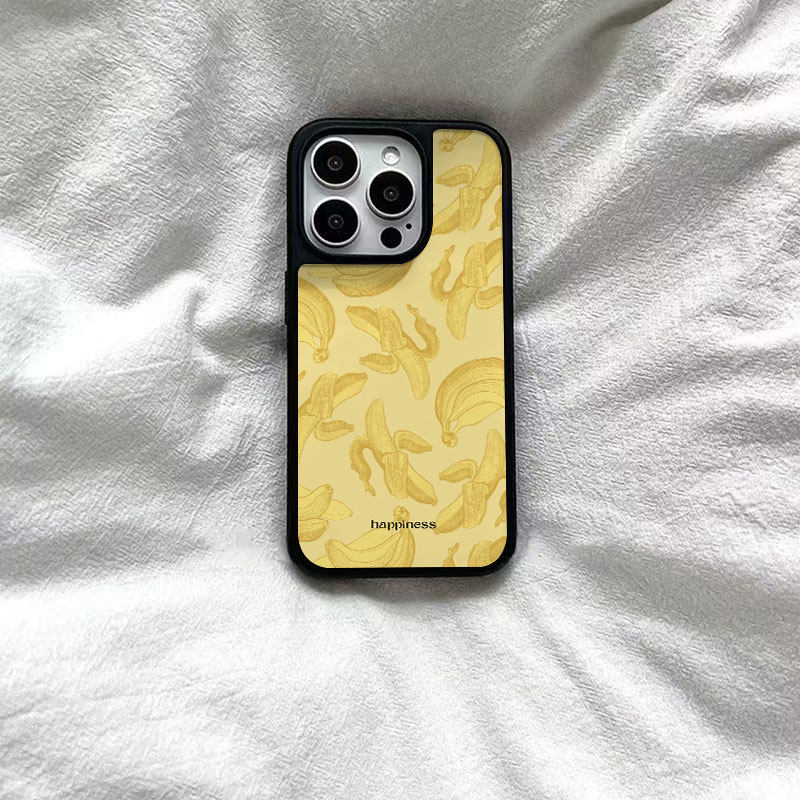 ins风个性香蕉水果黑边软壳磁吸适用苹果iPhone17promax手机壳1615pro小米1415Pro华为mate60p70三星S23防摔