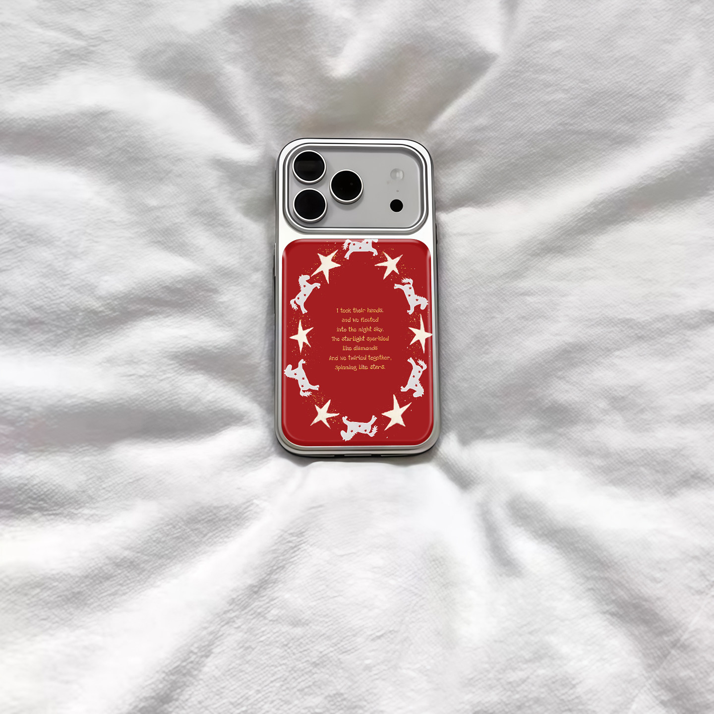 ins复古环绕星星小马电镀银磁吸适用苹果iPhone17promax手机壳1615pro小米1415Pro华为mate60p70三星S23防摔