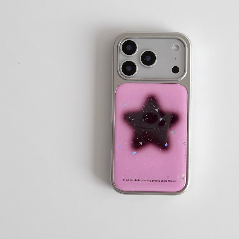 ins复古个性星星印花电镀银磁吸适用苹果iPhone17prom
