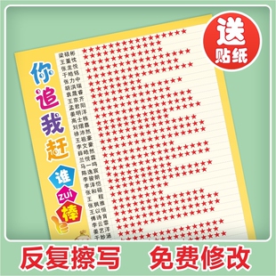 班级小组评比栏 你追我赶 可定制表格墙贴光荣榜教室布置标语