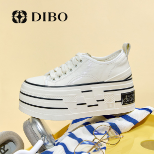 经典 真皮休闲鞋 百搭厚底板鞋 新款 女 女2026年春季 DIBO碲铂商场同款