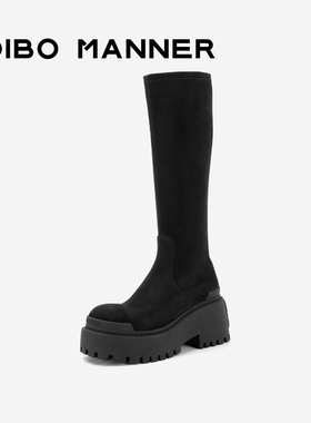 【重力印记系列】DIBO碲铂厚底弹力靴女2025年秋季新款长靴女