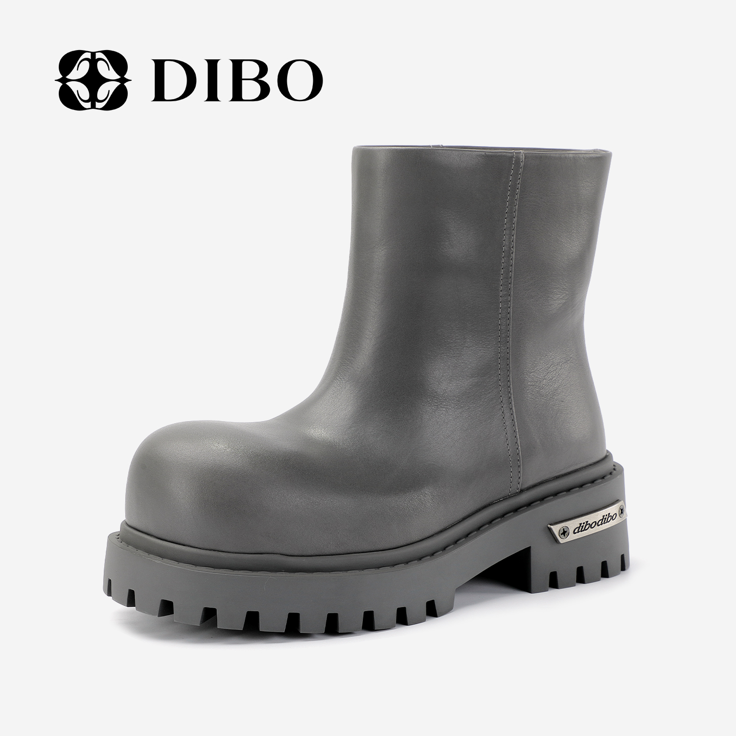 DIBO碲铂时尚厚底真皮短靴