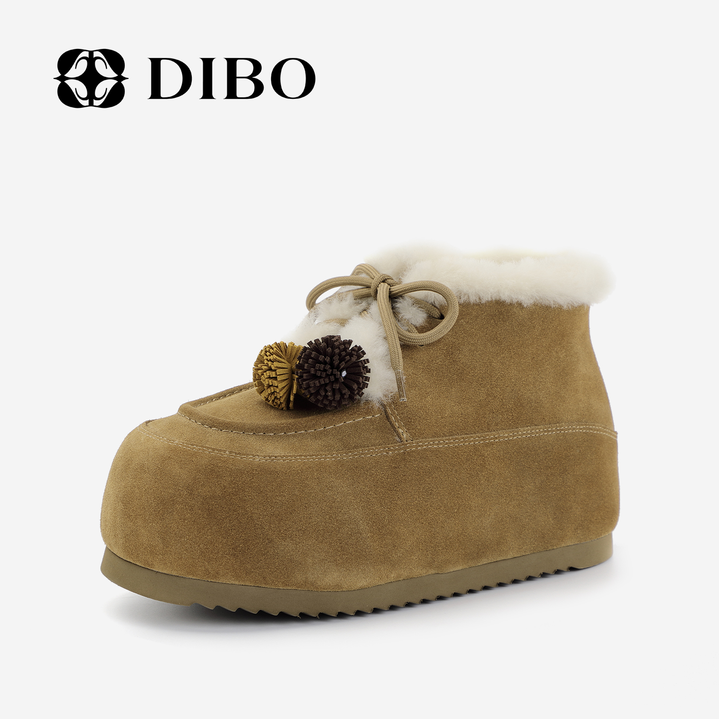 DIBO碲铂百搭加绒加厚保暖棉鞋女
